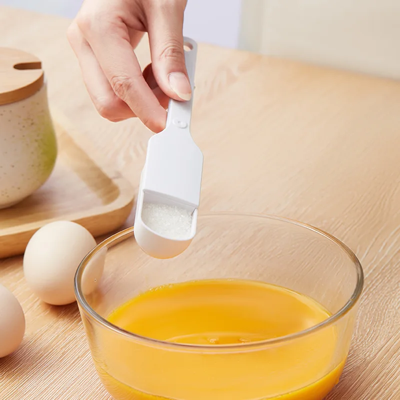 Creative sliding lid measuring spoon Kitchen multi-stall sugar MSG salt spoon Baking tools Seasoning seasoning measuring