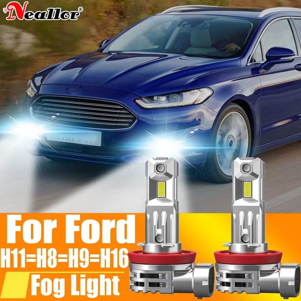 2X H11 H8 Led Fendinebbia Faro Canbus H16 H9 Lampadina Per Auto 12V 55W Per Ford Mondeo Mk4 Mk3 Fiesta Focus C-Max S-Max Ranger