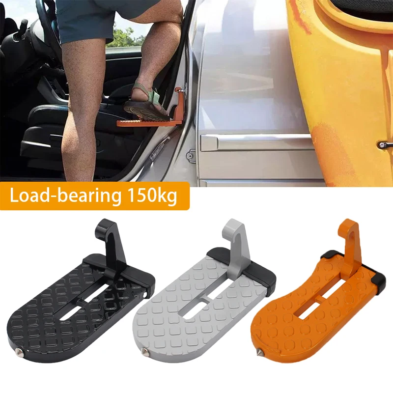 Car Roof Rack Step Foldable Car Door Step Multifunction Universal Latch Hook Auxiliary Foot Pedal Aluminium Alloy Safety Hammer car accessories