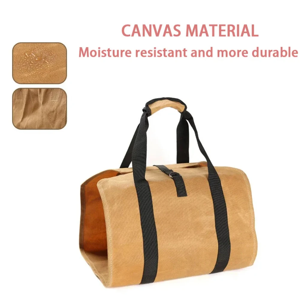 Supersized Canvas Firewood Carrier Log Carrying Bag Handbags Wood for Log Carrier Fireplace Tote Firewood Storage Bag Supplies 5