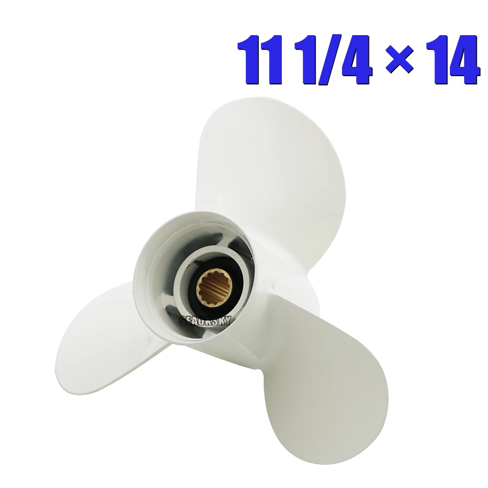 

Boat Outboard Propeller for Yamaha 25-60HP 11 1/4 x 14 Propeller 13 Spline Tooth 663-45958-01-EL