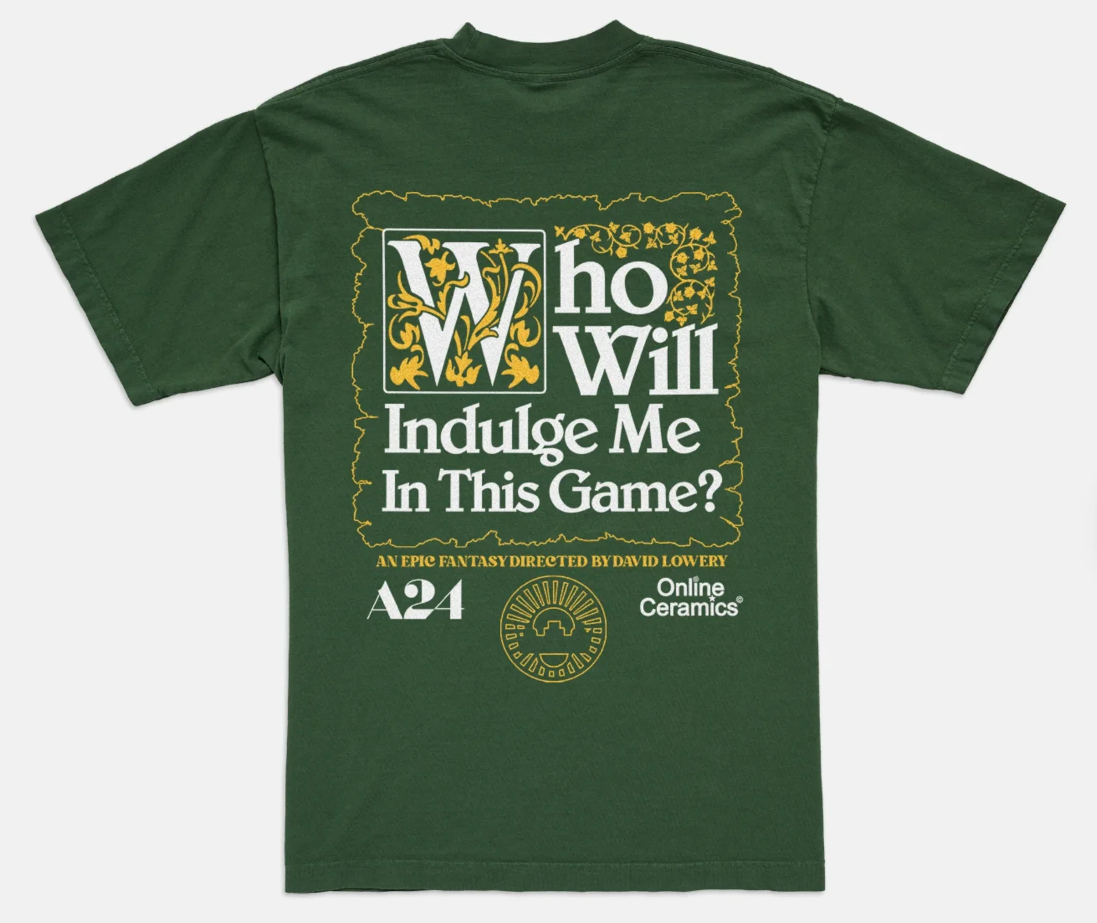 A24 X Ceramica Online X The Green Knight Quest Tee Xl (Nuovo Di Zecca)