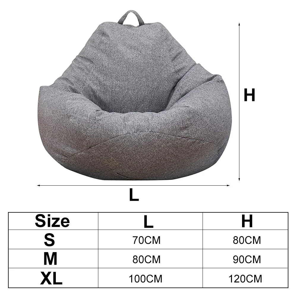 Large Small Lazy Sofa Cover Chairs Without Filler Linen Cloth Lounger Seat Bean Bag Pouf Puff Couch Tatami Living Room sofa cover bean bag chair cover bean bag sofa