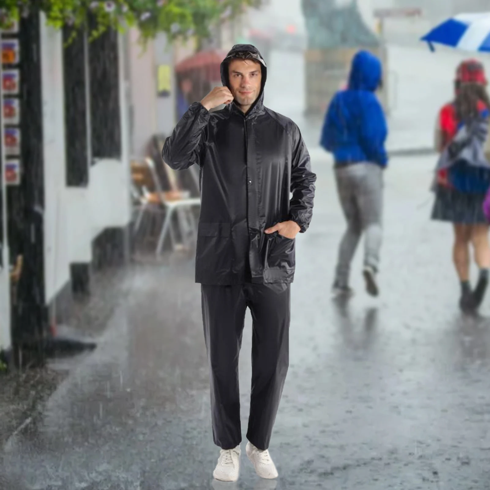 Rain Suits For Man Women Waterproof Fashion Rain Suit With Hood Lightweight Suit For Outdoor Fishing Hiking Camping