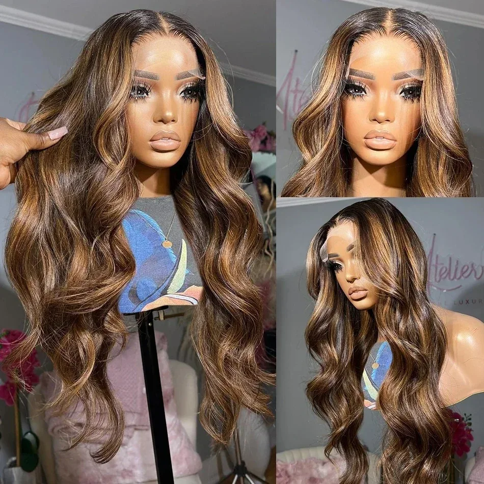 Honey Blonde Body Wave Lace Front Wigs 13x4 13x6 Highlight Lace Frontal Wig Human Hair For Women HD Transparent Frontal Wig