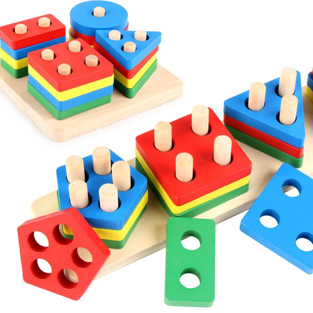 Jogo Puzzle Geométrico - Formas  Brinquedo Educativo Montessori