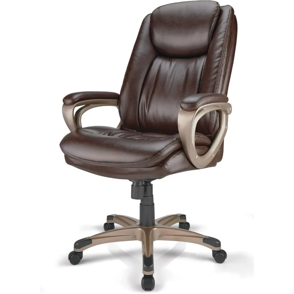 Tresswell Bonded Leather High-Back Chair, Brown/Champagne 5