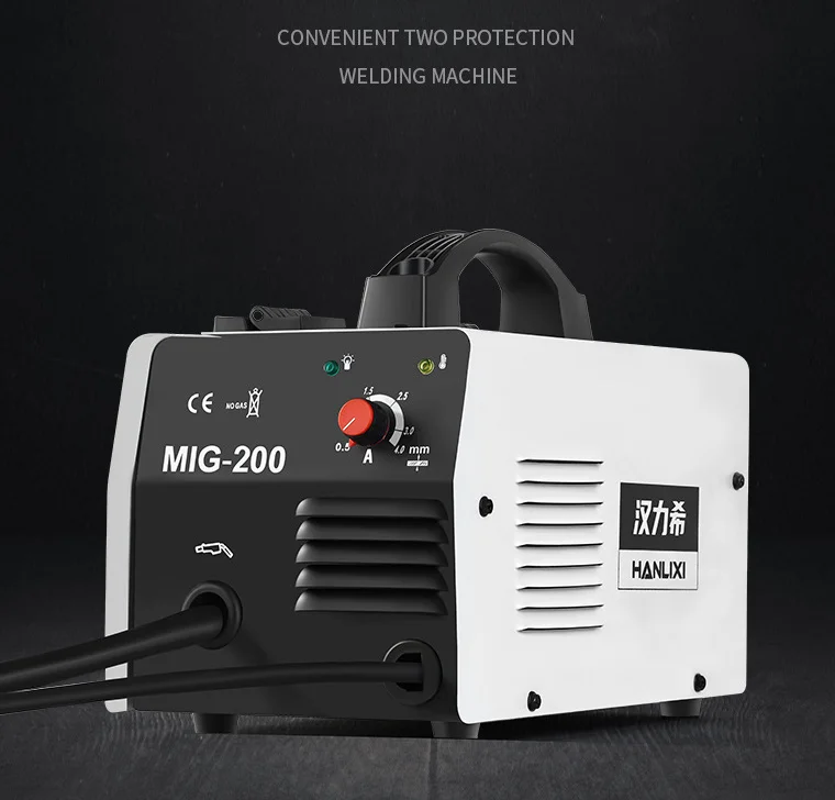 MIG Welding Machine Gasless 5000W 200A Semi-automatic for MIG Welder Flux Core Wire Inverter