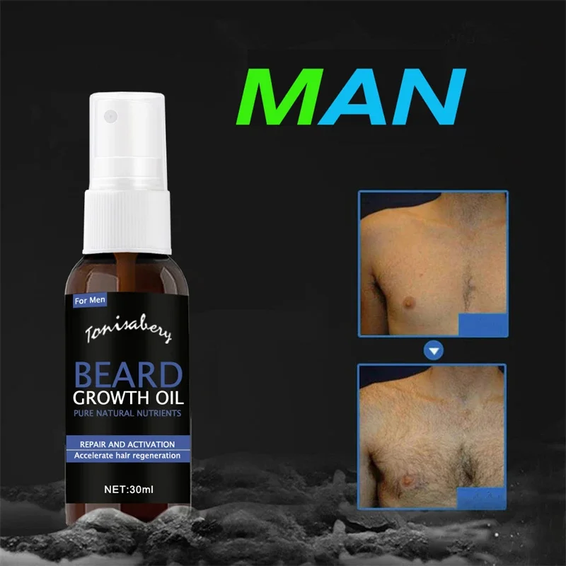 Beard Growth Serum Spray Fast Styling Hair Growing Essential Oil Thicker Longer Fuller Beard Softening Moisturizing Liquid hair growth serum hair growth spray