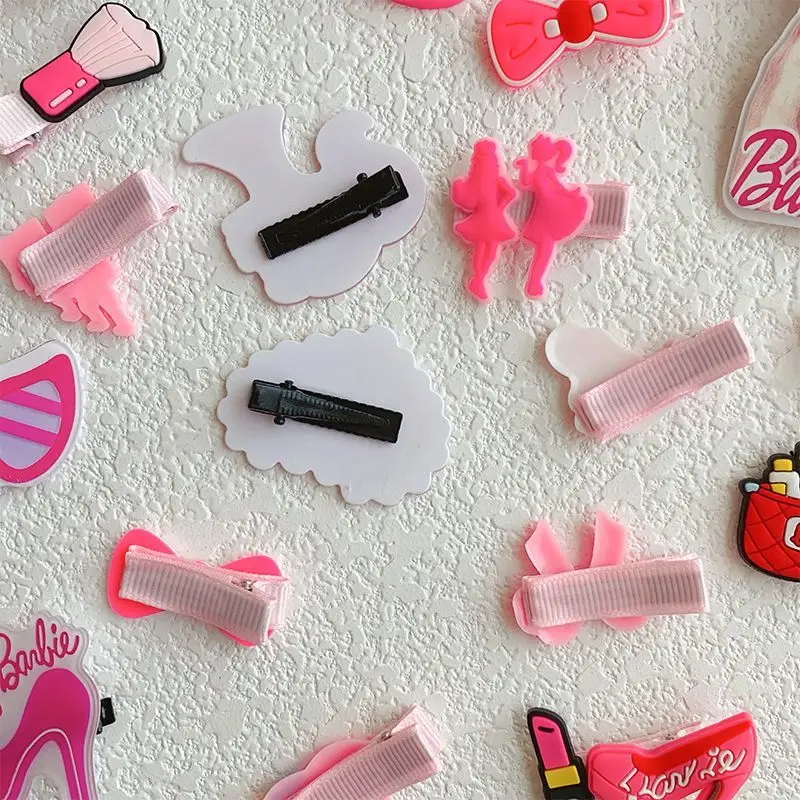Miniso dětské vlasy klipů růžová barbie vlasy dekorace móda jedna slovo klip bb klip kawaii kůzle a děvče šperků narozeniny dar