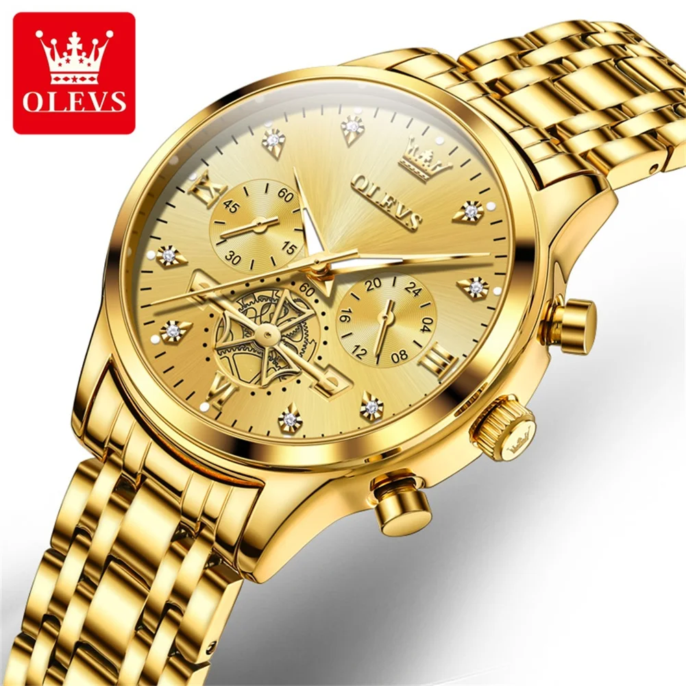 

OLEVS Fashion Chronograph Quartz Watch for Women Stainless Steel Waterproof Womens Watches Top Brand Luxury Clock Reloj Hombre