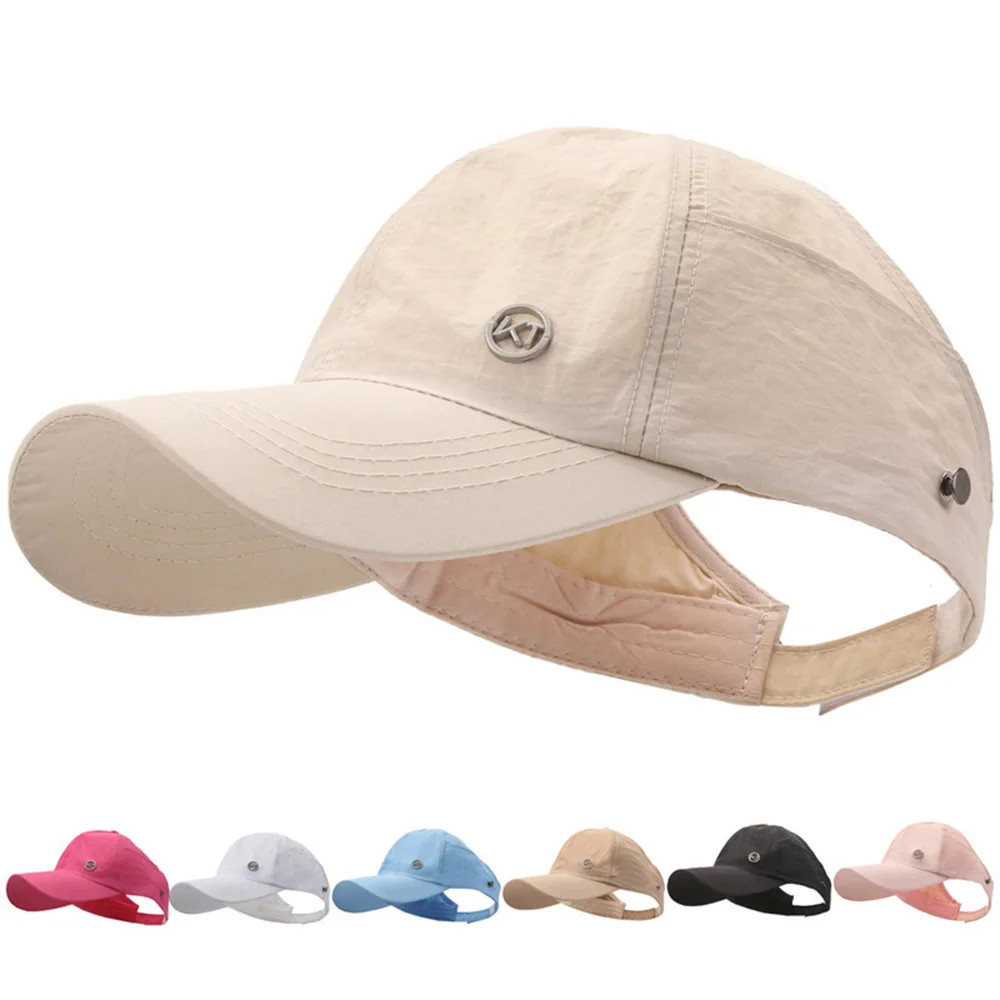 

High Ponytail Baseball Cap For Women Spring Summer Sun Shade Hat Adjustable Messy Peaked Cap Casual Female Snapback Hats