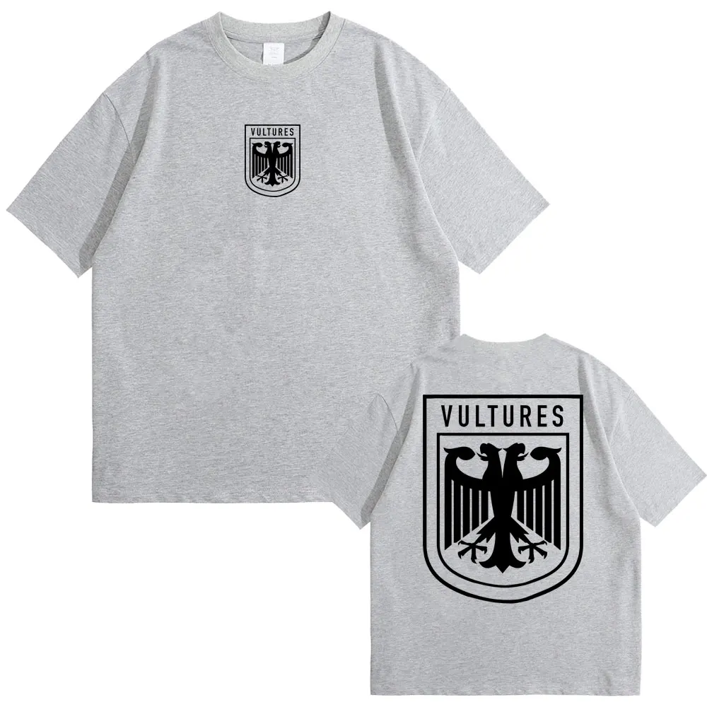 래퍼 카니예 웨스트 벌처스, 신상 음악 앨범, 그래픽 티셔츠, 힙합 패션, 오버사이즈 티셔츠, 남성 100% 코튼 티셔츠