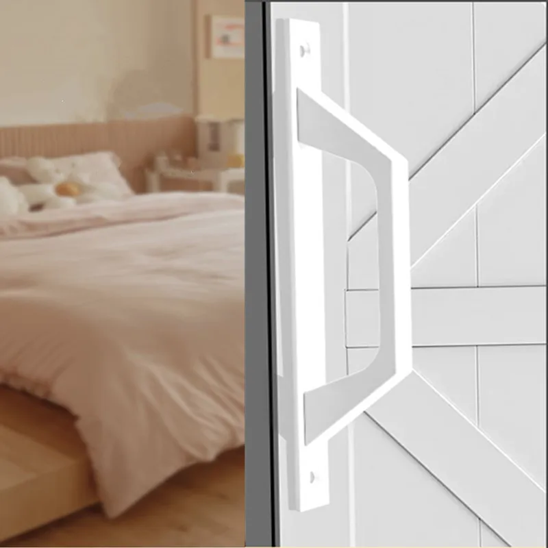 Barn Door Pull Handle Heavy Duty Black Iron Hot Bed Sliding Push Pulls Gate Shed Garage Cabinet Door Handle Furniture Hardware