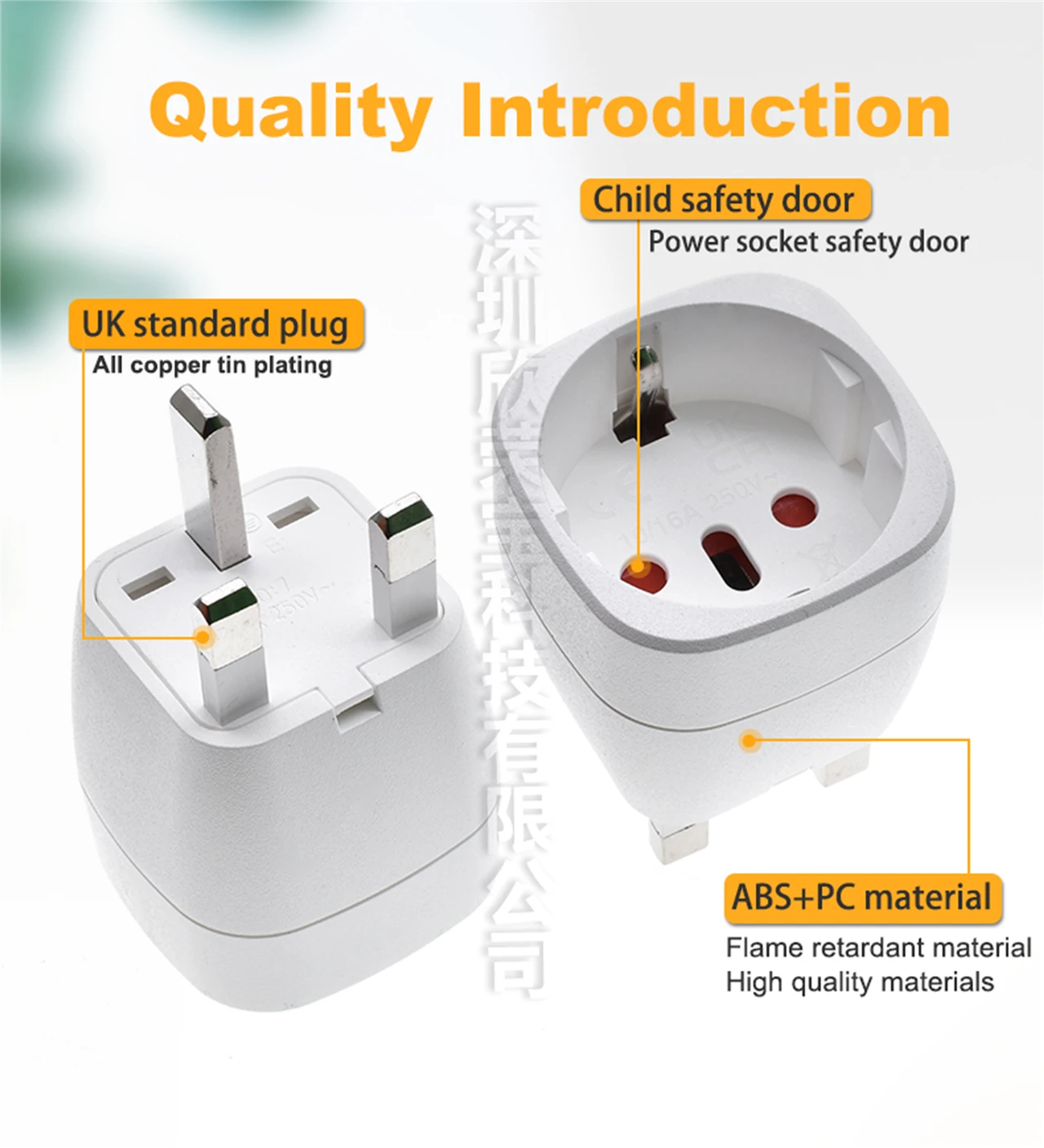 Universal EU to UK 3-Pin Plug Adapter Converter - Durable Travel Power Adapter