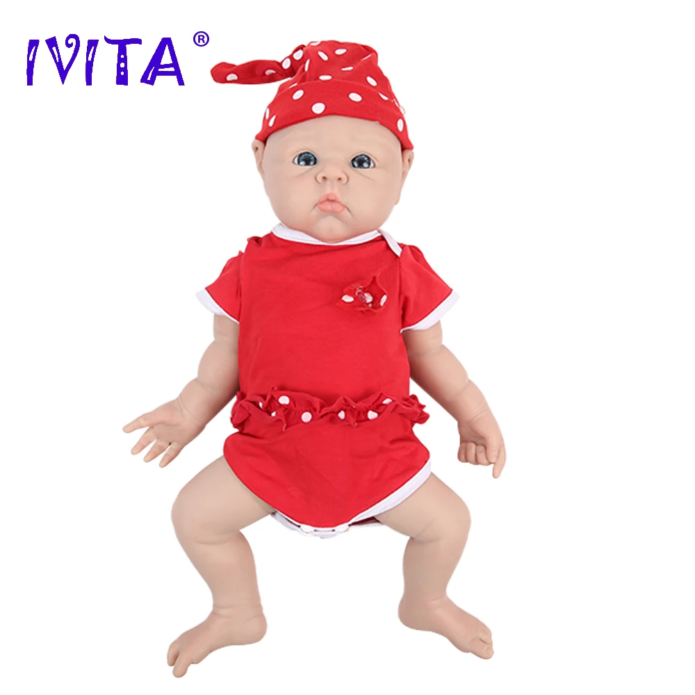 IVITA WG1525 47cm 3.29kg 100% Silicone Reborn Baby Doll Realistic Unpainted Girl Dolls with Eyes Baby DIY Blank Children Toys 6