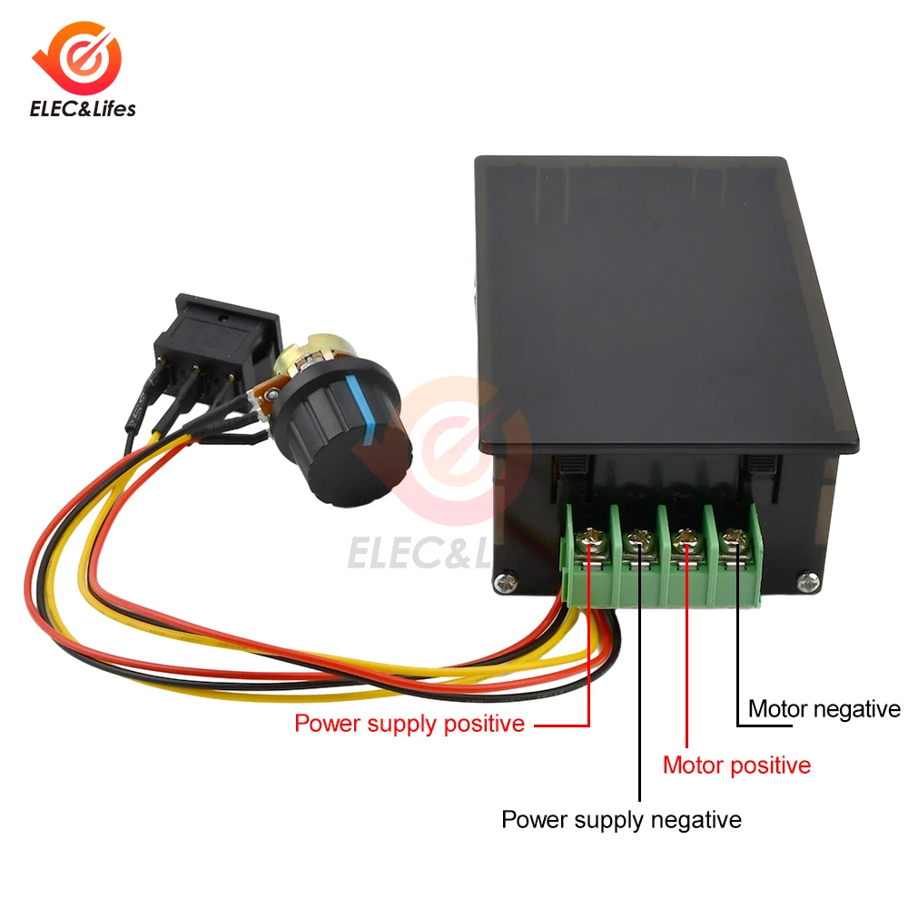 LCD Digital Display 0~ adjustable DC 6-60V 0-20A DC Motor Speed Controller Regulator PWM 6V 12V 24V 48V Forward Backward