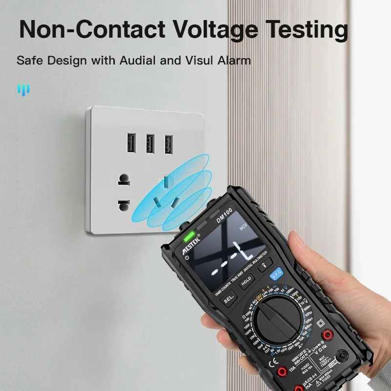MESTEK DM100C NCV Resistance Capacitance Voltage Meter 10000 Counts Current Voltage Multi Meter Temperature Measure Multimeters