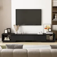 Deformable TV Console with 3 Drawers,Modern Extendable TV Stand in Stretch of65"-106'Wide,Wood Media Gaming Entertainment Center 1
