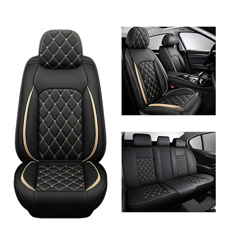 

1PC Luxury Car Seat Cover Set Premium Nappa Leather Car Seat Cushion Cover Front Rear Full Surrounded Auto Chair Protector