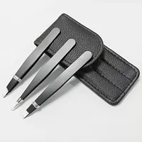 Tweezers Set 3pcs Premium Stainless Steel Eyebrow Precision Sharp Tip Tweezers for Body Ingrown and Facial Hair Removal 1