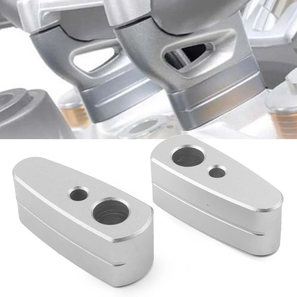 2 Pz Moto Manubrio Riser Bar Si Sposta Su 20Mm Per Bmw R Nine T K1600B R9T K1600Ag Argento Alluminio