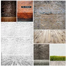 

Vintage Brick Wall Wood Floor Photography Backdrops Portrait Photo Background Studio Prop 211218 ZXX-04