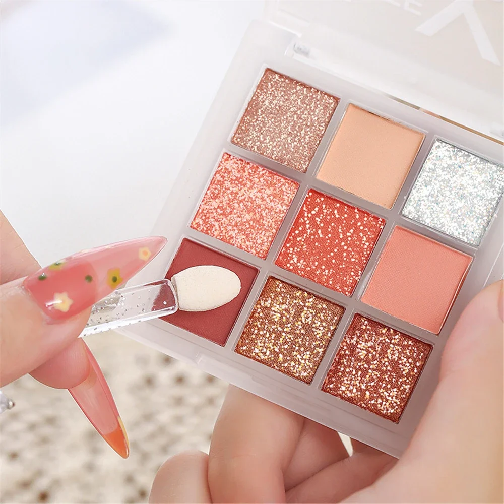 9 Colors Nude Shimmer Matte Eyeshadow Pallete Glitter Eyeshadow Long Lasting Waterproof Eye Pigments Shine Makeup eye shadow,eye shadow plate
