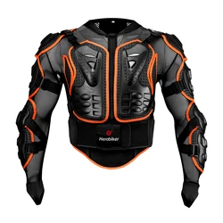 Men's 5XL Full Body Armor Motorcycle Jacket - Premium Motocross Protective Gear - XXXL (MC1001 Orange)