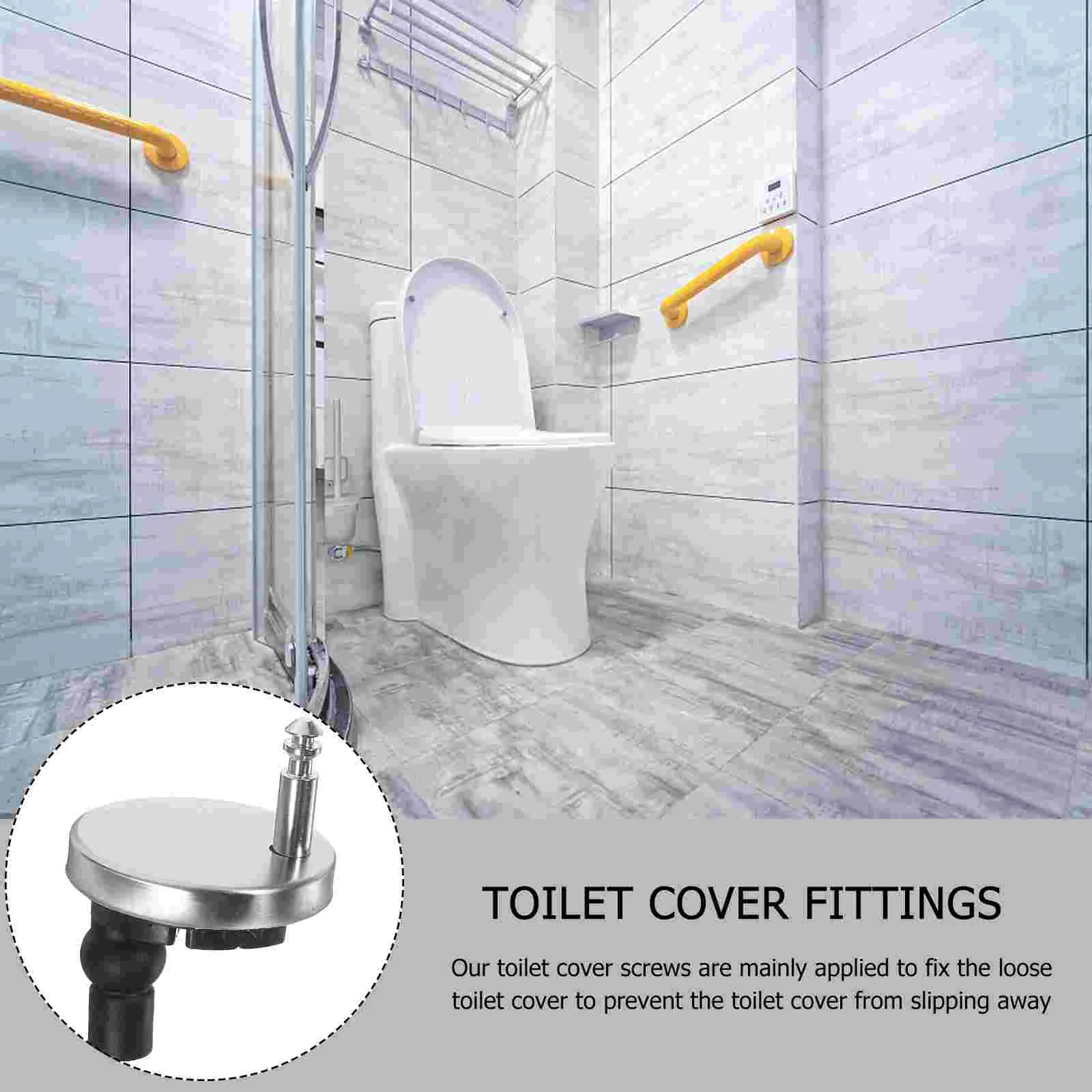 2 Pcs Toilet Seat Screw Replacement Screws Lid Bolts Fixed Smart Component Lids Fastener Stainless Steel Hinge