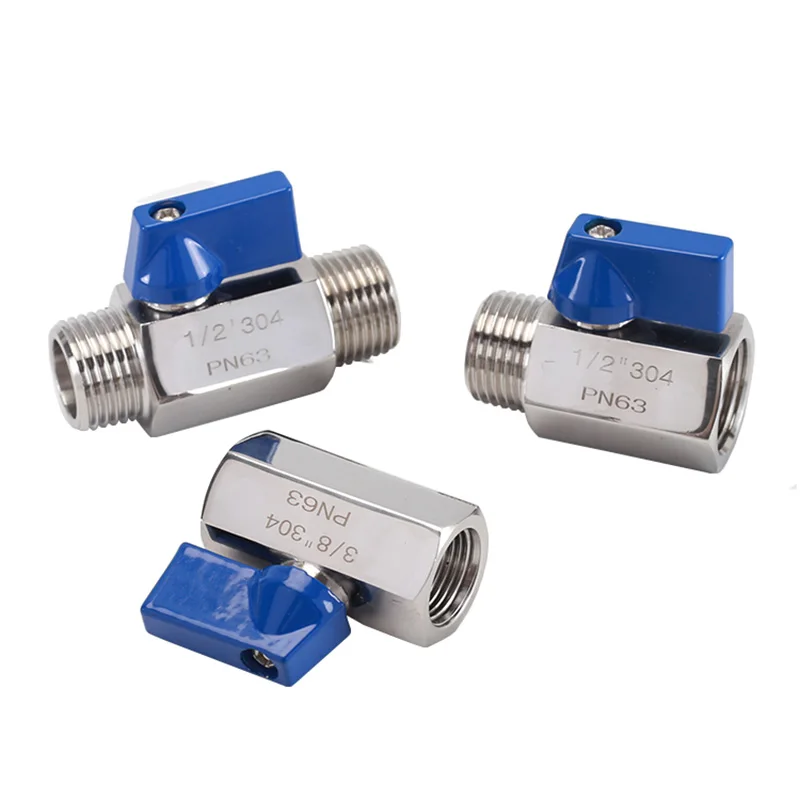 Masculino e Feminino Mini Válvula de Esfera 304 Manual Tap Valves Homebrew Bsp in in in in in in Aço Inoxidável