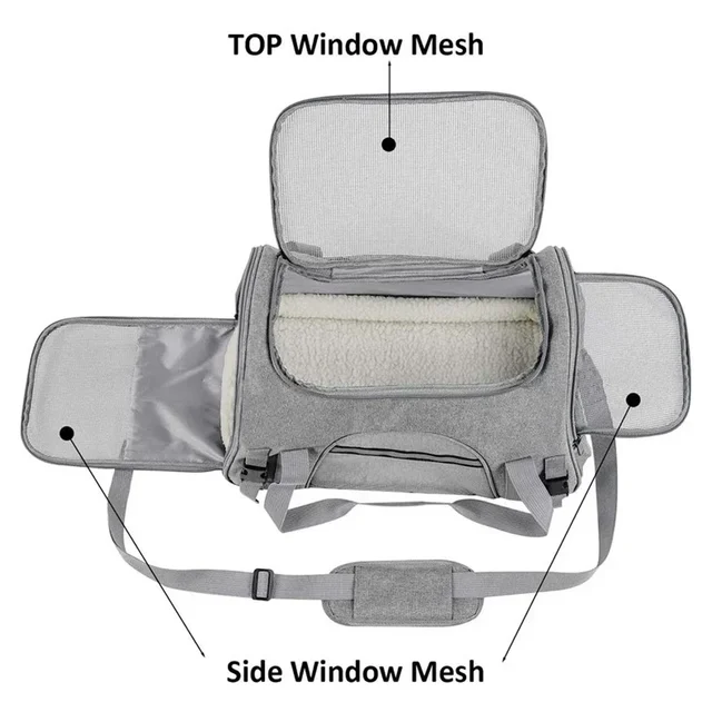 Dog Carrier Bag With Thick Cotton Cushion Pet Aviation Backpack Anti-suffocation Portable Travel Bag Pet Dog Bag Mesh Outdoor 2