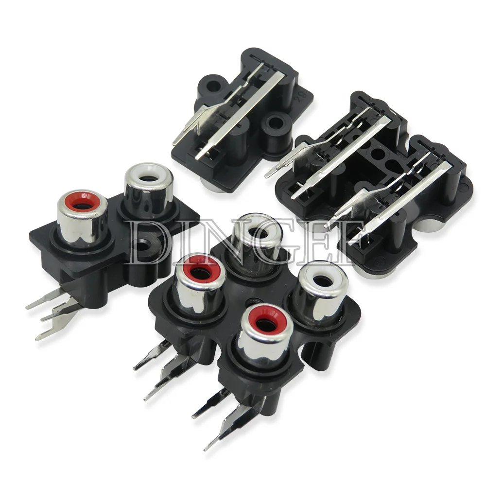 5PCS 2/4/6 Hole RCA Female Stereo Audio Jack AV Audio Input