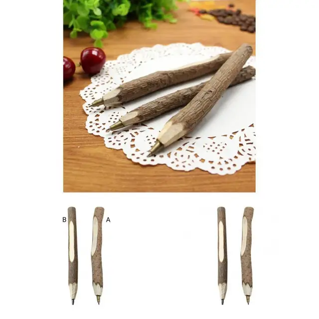 깨끗한 글쓰기를 위한 5개의 친환경 Twig 볼펜/연필 세트