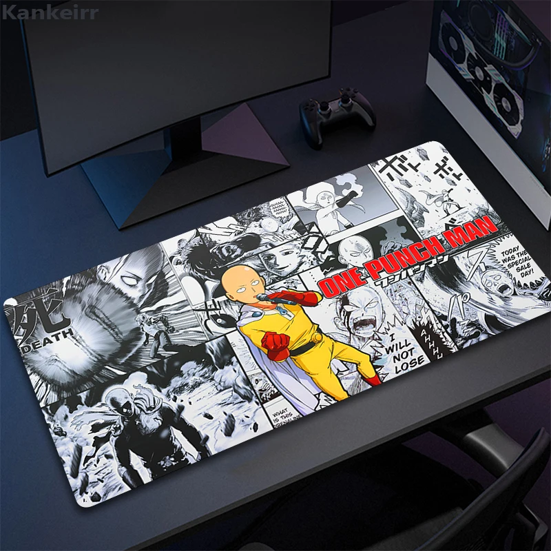 

One Punch Man Saitama Anime Mouse Pad XXL HD Print Computer Manga Mousepads Gamer Office Large Mause Mat Garou Desk Mat 800x300