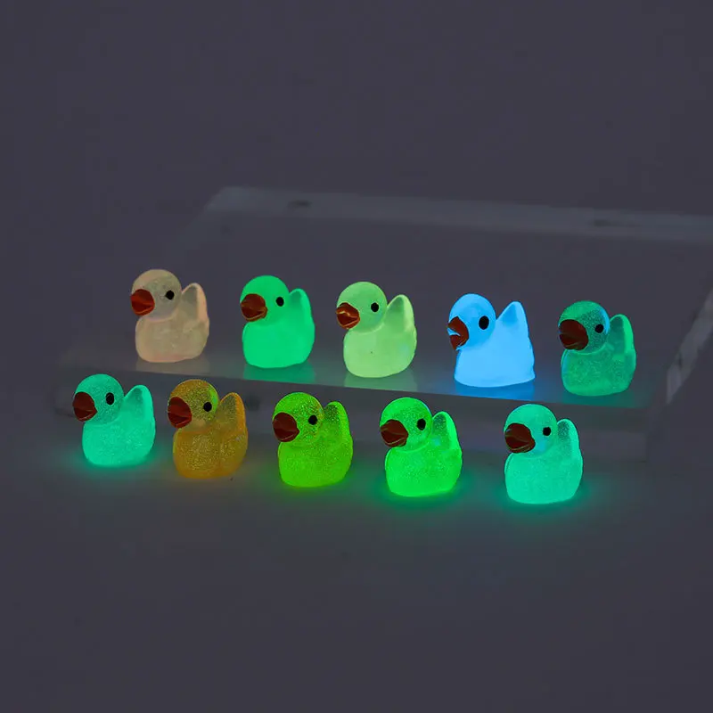 Miniature Duck Figurines Miniature Figurines Miniature Ornament Ornament Crafts Resin Ornaments Resin Crafts 50PCS Mini Fluorescent Yellow Duck Ornament Miniature Figures Tiny Duck Resin Handicraft Micro Landscape Dollhouse Decoration