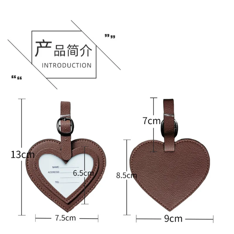 PU Leather Hot Stamping Loving Heart Luggage Tag Label Bag Lover Couples  Handbag Portable Travel Accessories Name ID Address Tag - AliExpress