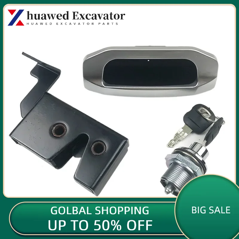 

Аксессуары для экскаваторов Hyundai, экскаватор Φ 80-7, блокировка ящика для инструментов в сборе, блокировочный блок, цилиндр замка внешней ручки