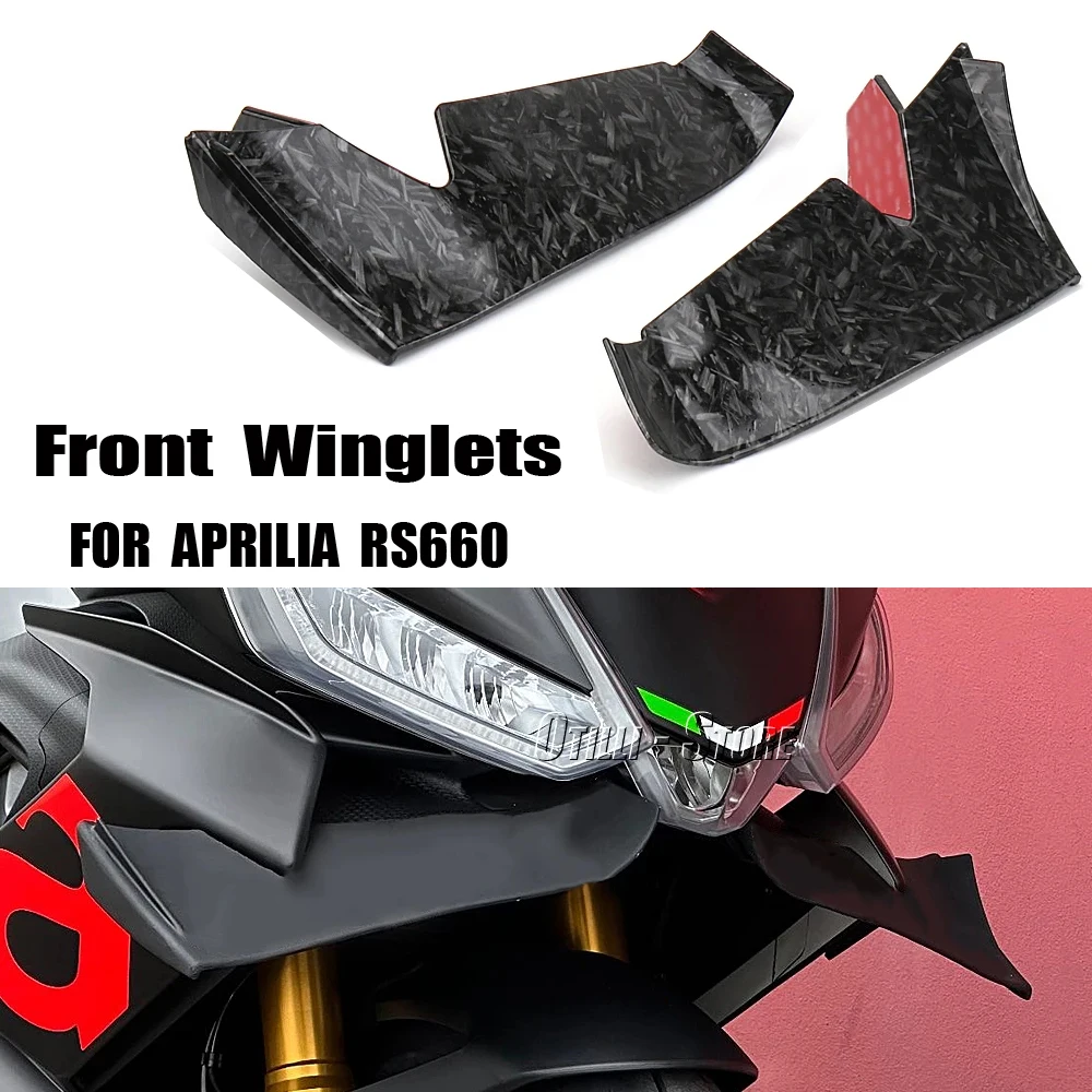 

Ветровое крыло мотоцикла для Aprilia RS 660 rs660 RS660, обтекатель, аэродинамические крылья, передняя крышка из углеродного волокна/кованый узор/черный