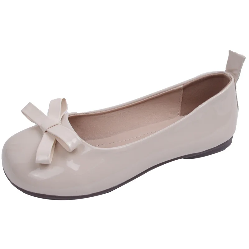 Retro Bowknot Patent Leather Women's Ballet Flats Shoes Autumn Slip on Flat Shoes Round Toe Flat Loafer Female Mary Jane Shoes 6