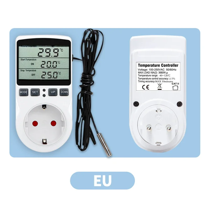 Smart Thermostat Outlet with Digital Timer & Sensor for Efficient Temperature Control