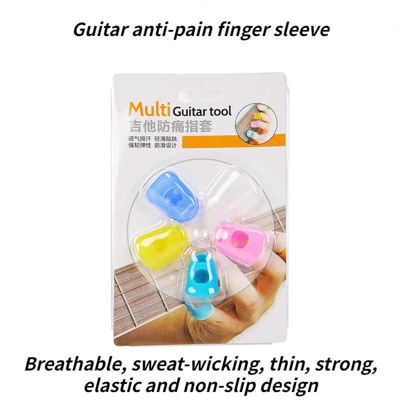 Guitar finger sleeve Universal left and right hand finger silicone press string finger sleeve, guitar finger protective sleeve