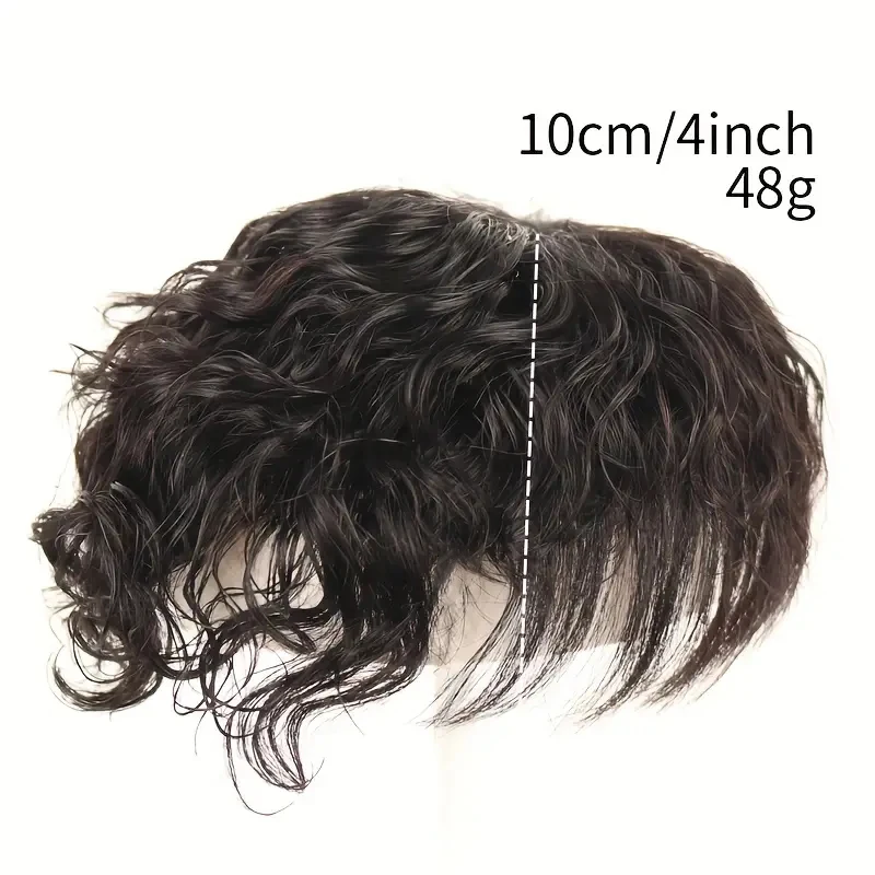 Parrucca corta riccia naturale da uomo Parrucca traspirante in veri capelli umani per la sostituzione sensibile dei capelli del cuoio capelluto con un aspetto naturale - immagine 4