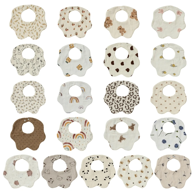 

Хлопко-марлевые детские нагрудники, 6-слойные муслиновые нагрудники для новорожденных, подарок на прорезывание зубов и 1560