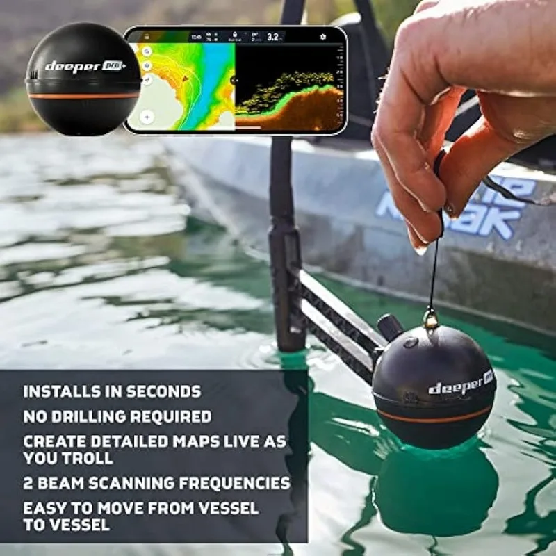 Deeper PRO+ Smart Sonar Castable and Portable WiFi Fish Finder with Gps for  Kayaks and Boats on Shore Ice Fishing Fish Finder - AliExpress