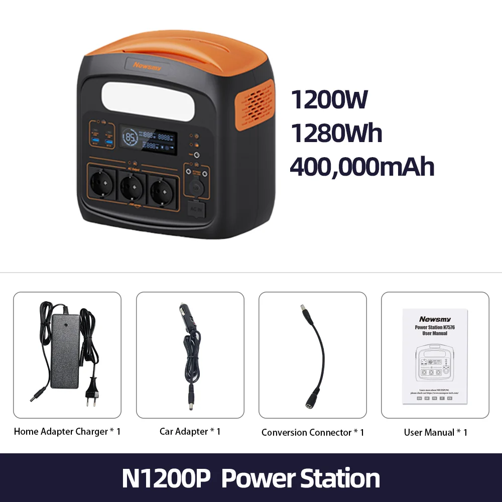 1200W 1280Wh Portable Power Station AC 220V Solar Generator