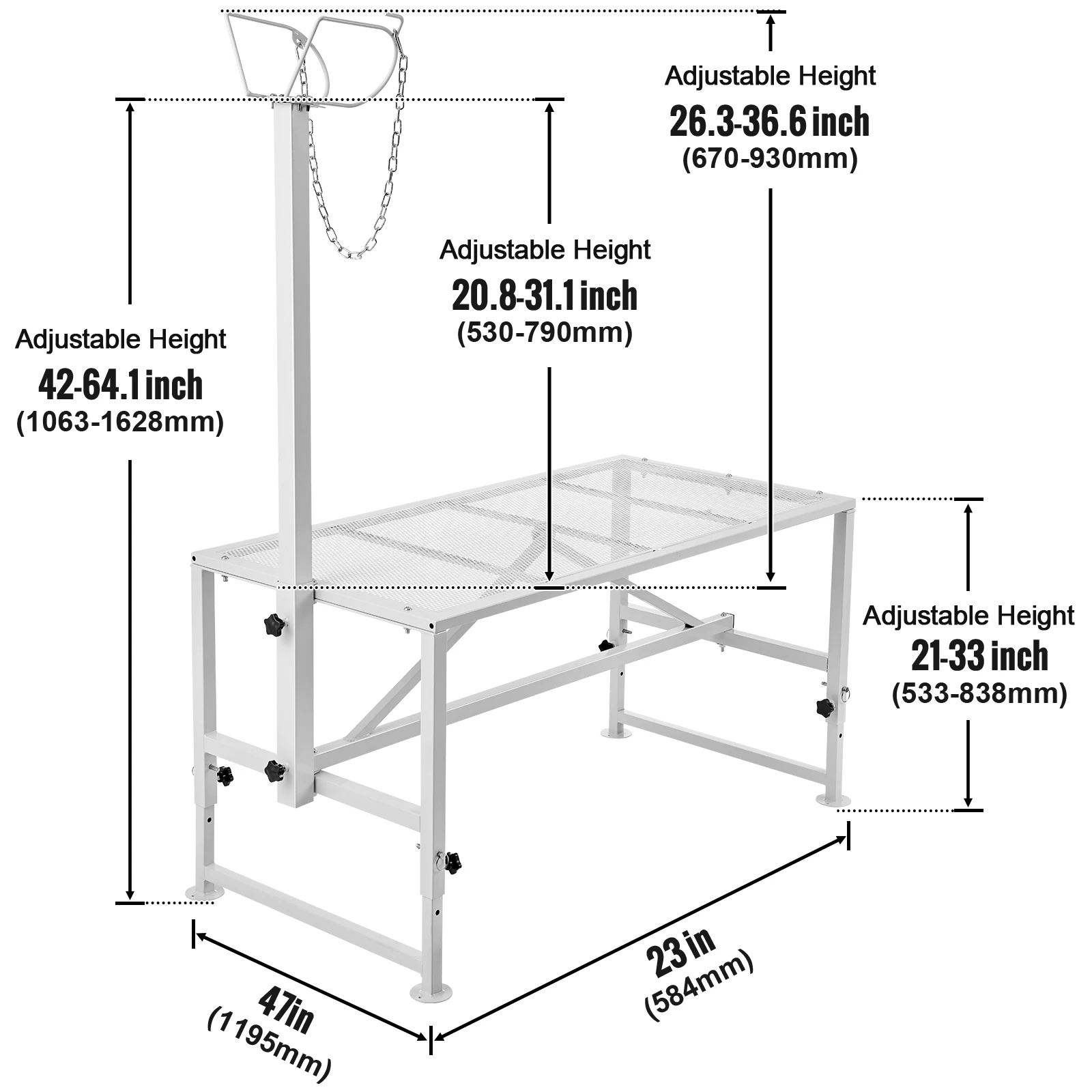 white 47x23in
