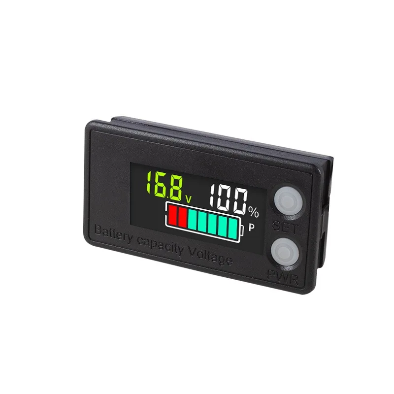 자동차 오토바이 배터리 용량 표시기, 납산 리튬 LiFePO4 알람 전압 게이지, DC 8V-100V 전압계, 12V, 24V, 48V, 72V