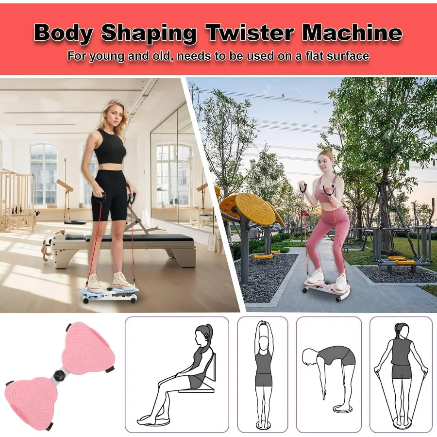 AB Workout Equipment Twist Board for Exercise, Silent ABS+Carbon Steel Home Gym, 150KG Capacity, Fat-Burning, Pre-Assembled & In