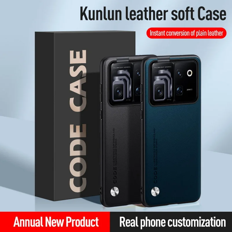 Premium Plain Leather Drop-Resistant Protective Phone Case